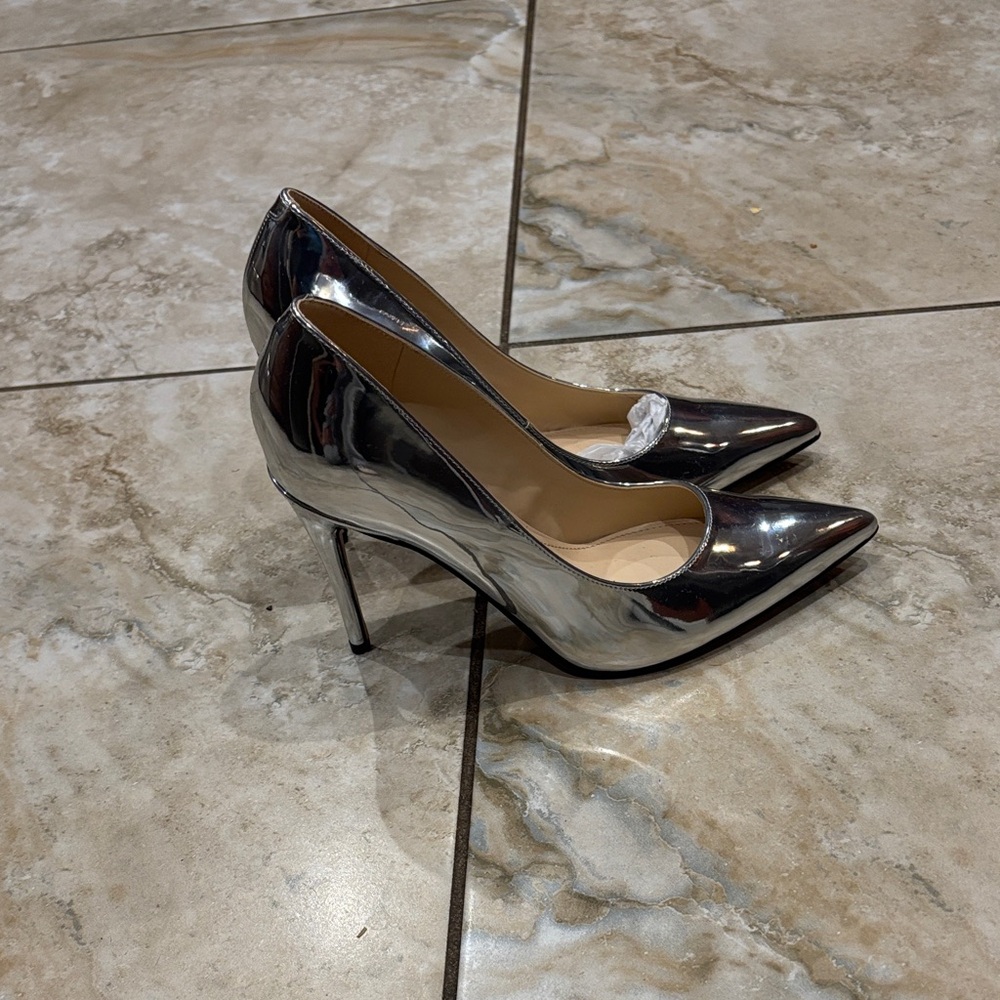 Marc Fisher Metallic Silver Heels